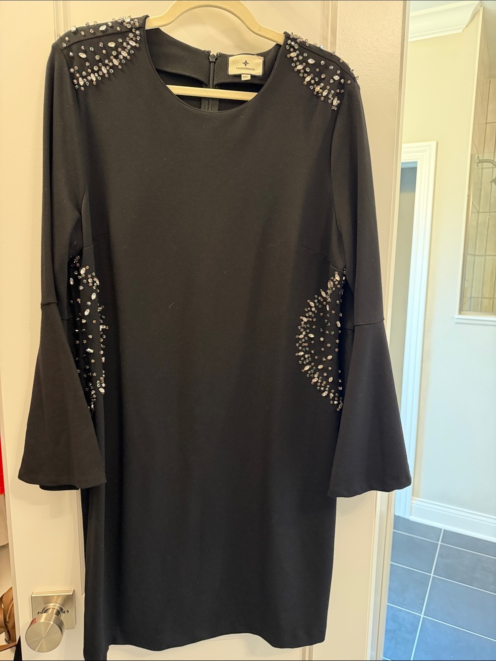 Tuckernuck Bell Sleeve Embellished Shift Dress